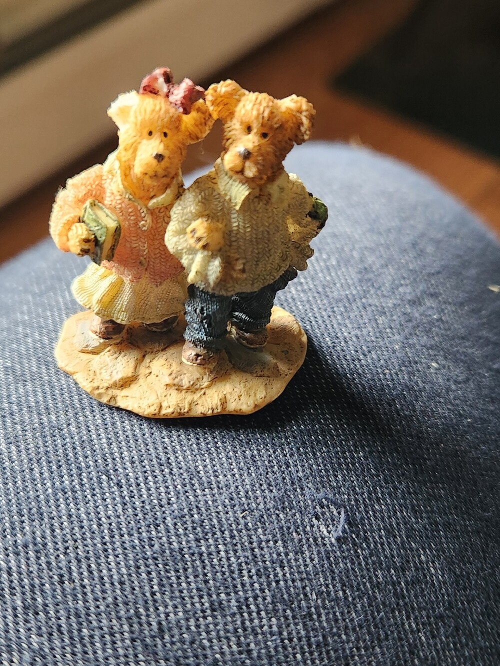 Small Boyds Town Village Bear Couple Small Nick Nack